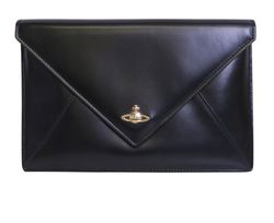 Vivienne Westwood Victoria Envelope Clutch, Leather, Black, 3